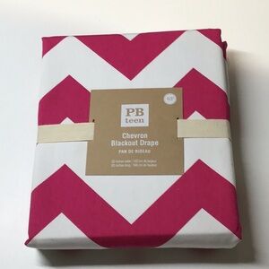 Pottery Barn Teen Chevron Blackout Drape in Pink and White